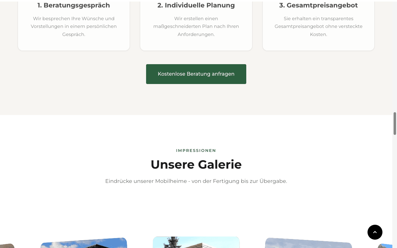 Tischlerei Allram – Unterseite 3 der Website